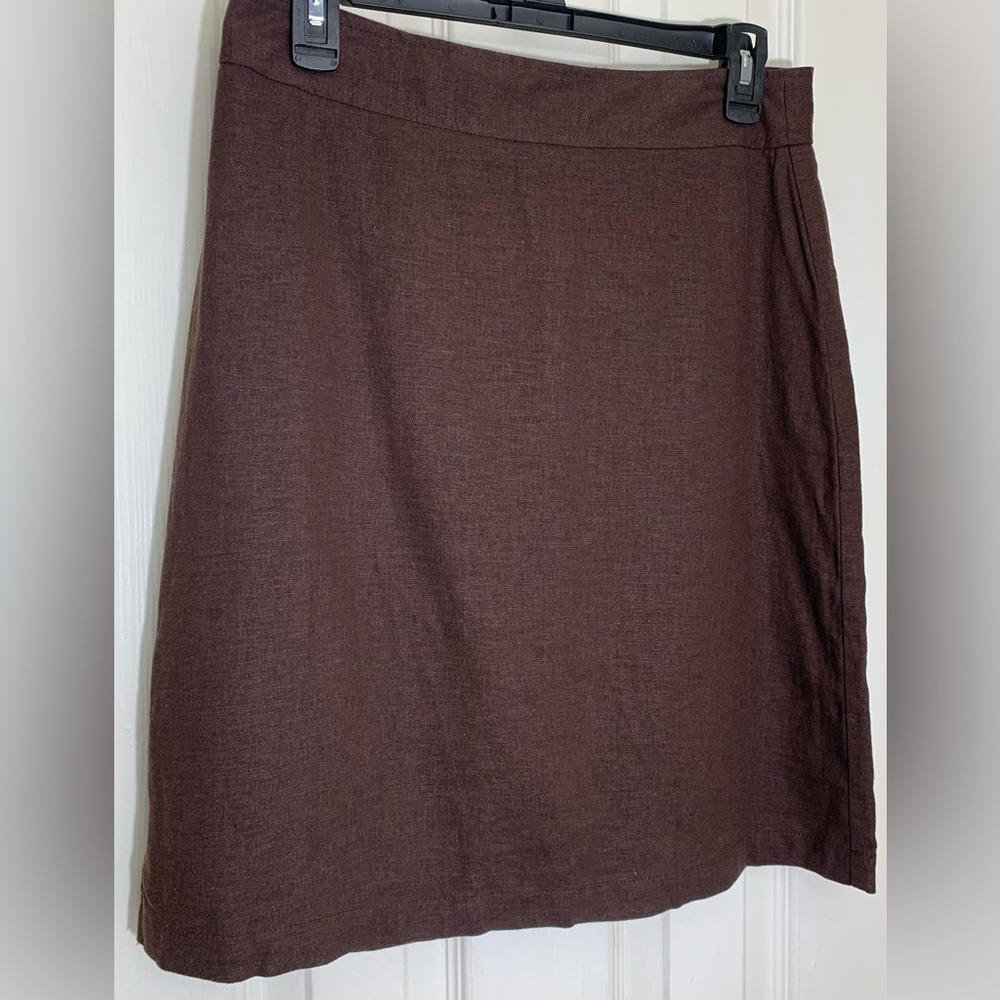 BCBGMAXAZRIA Linen Blend MIDI Skirt